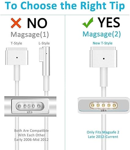 Replacement for MacBook Air/ Pro Charger - 60W Magnetic（ T-Tip ） Power Adapter