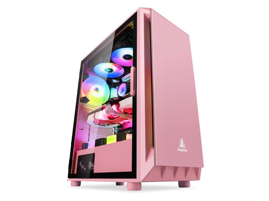 Segotep Gank 5 Gaming Computer case Support ATX, Micro-ATX, Mini-ITX Mid Case.Tempered Glass Side Panel