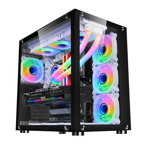 WJCOOLMAN Robin Gaming Computer Case With Six Preinstalled ARGB Fans ...