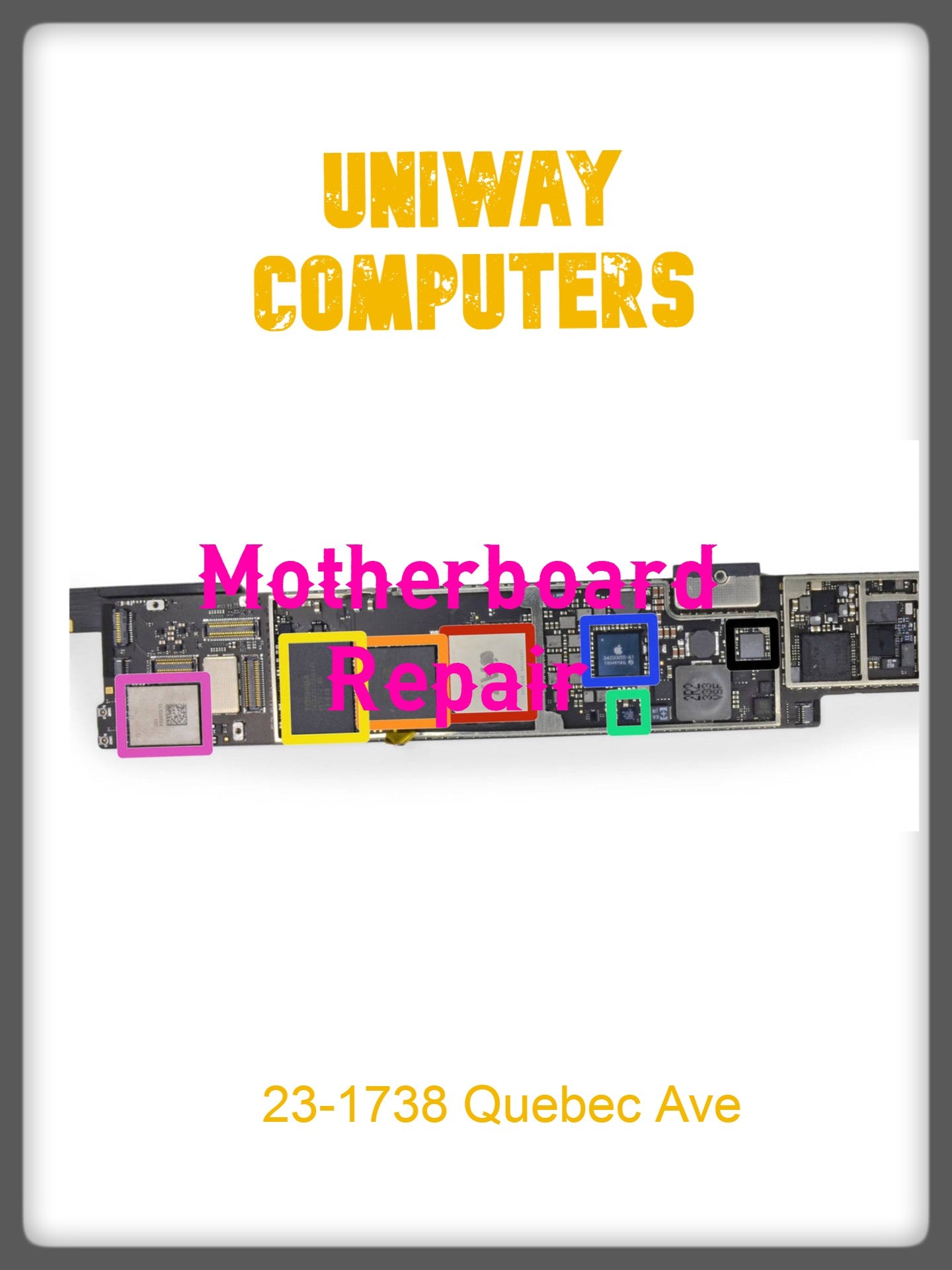 Repair Hard Drive, Ram, Power Supply, Motherboard, Power Jack, Screen, Keyboard, DVD, USB Port